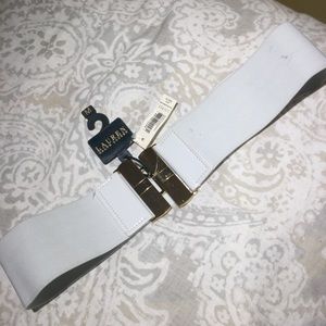 RL Chunky Gold/White Elastic Belt